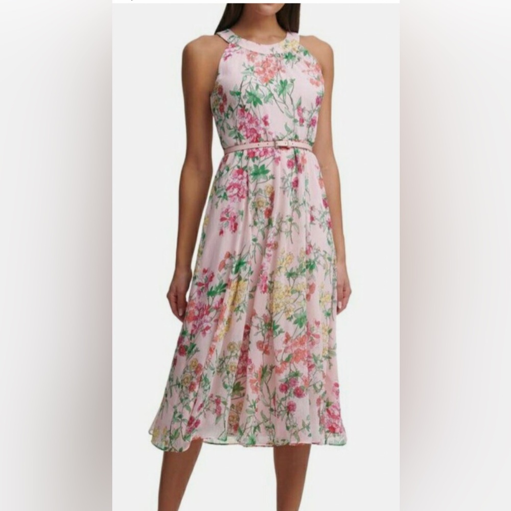 NWT Tommy Hilfiger pink floral chiffon dress size 4